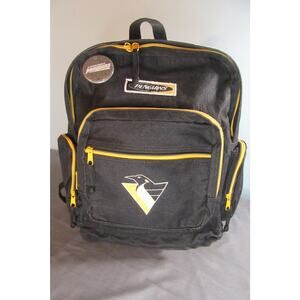 Vintage Pittsburgh Penguins National Hockey League Black Backpack Logo and Pin